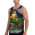 thumbnail image 2 of Cauagu Colorful Viper Snake Print Men's Sleeveless Muscle Shirts,Tank Tops Quick Dry Workout Tank Top Gym Muscle Tee Fitness Bodybuilding T Shirt for Men-Small, 2 of 7