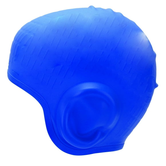 Gorro de natación de silicona impermeable Nikou 3D para adultos pelo largo azul oscuro