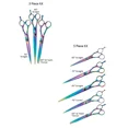 thumbnail image 3 of Dog Grooming Shears Opalescent Rainbow Straight Curved Thinning or Set of 3 or 5 (Set of 5 Shears), 3 of 10
