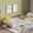 Natural, variant on Twin Floor Bed with Fence for Kids, Solid Pine Wood Montessori Bed Frame with Guardrails and Slats System, Playhouse Design Platform Bed for Children Bedroom, Without Door, Easy Assemble,White