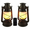 thumbnail image 1 of LED Lantern Vintage Storm Lantern Flickering Flame Two Modes Battery Powered Hurricane Lamps, 1 of 5
