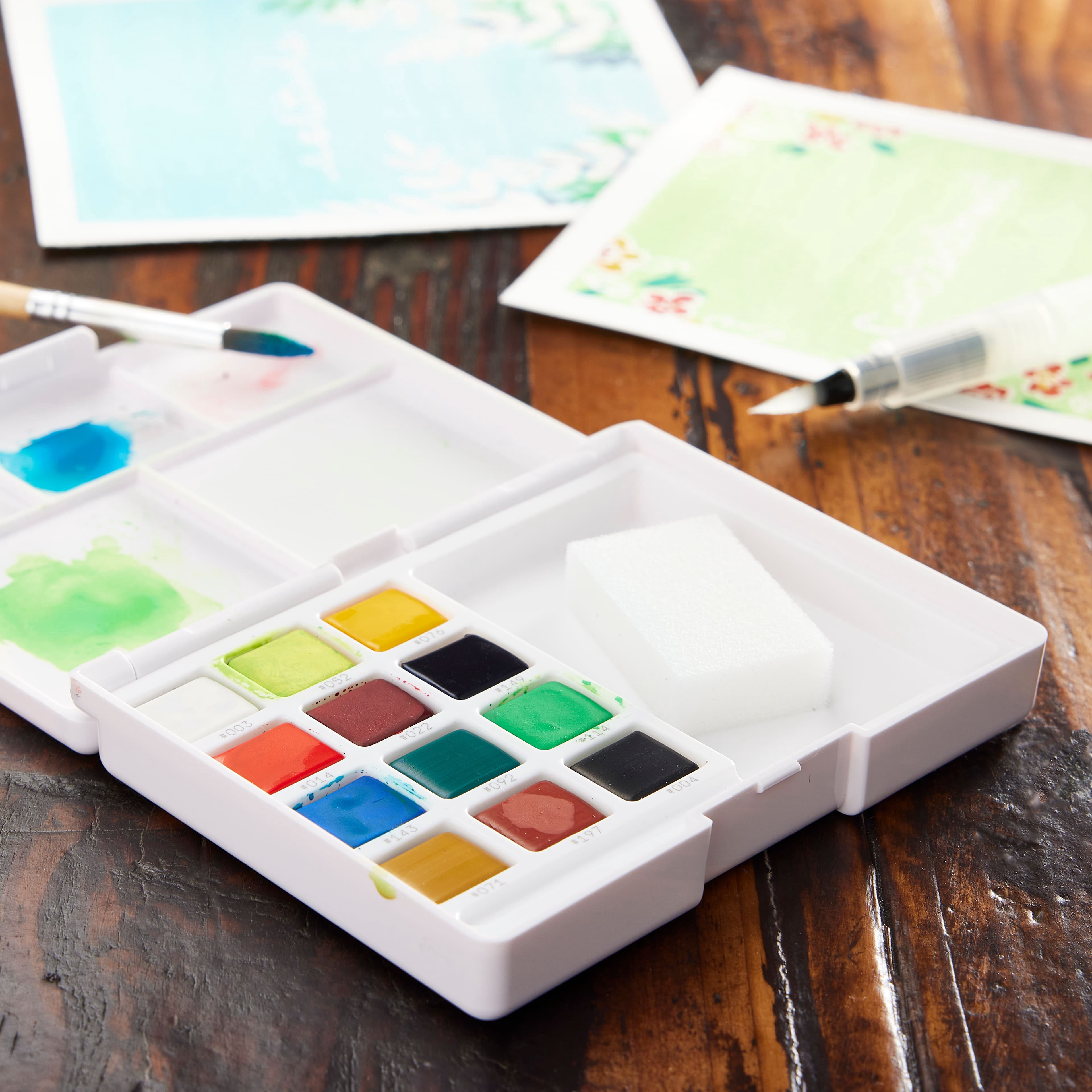 Koi Water Colors 12 Half Pan Pocket Field Sketch Box Set, 6 Pack