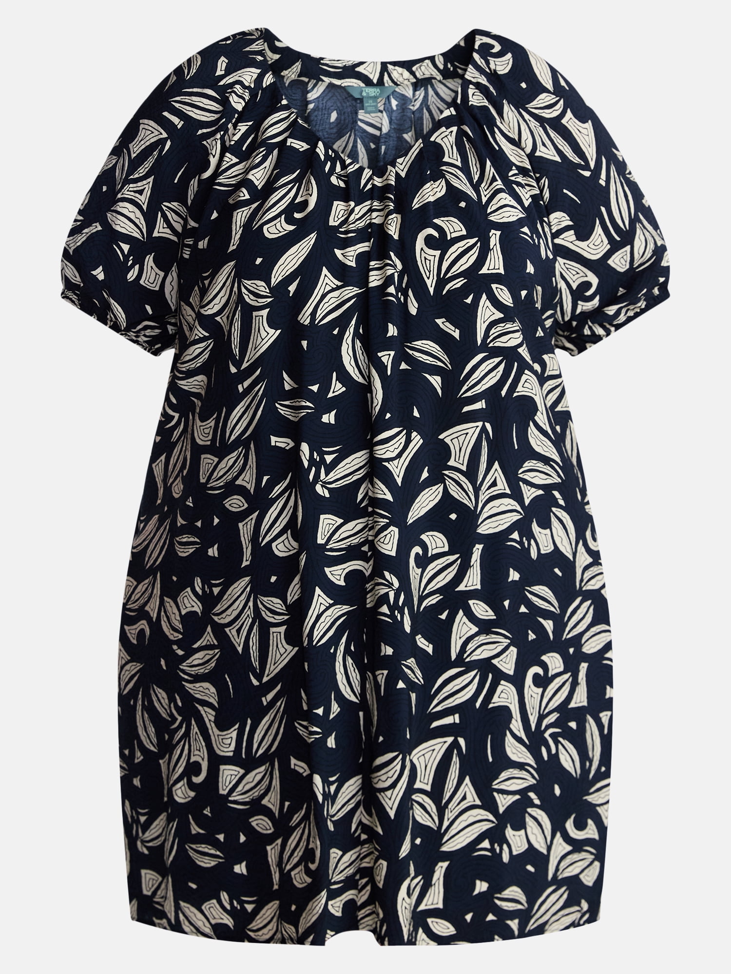 Terra & Sky Women’s Plus V-Neck Mini Dress, Sizes 0X-5X