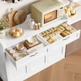 thumbnail image 2 of Homfa 47.2" Kitchen Sideboard Buffet Cabinet with 2 Drawer, 3 Door Wooden Storage Cabinet with Adjustable Shelf for Dining Room, White, 2 of 9