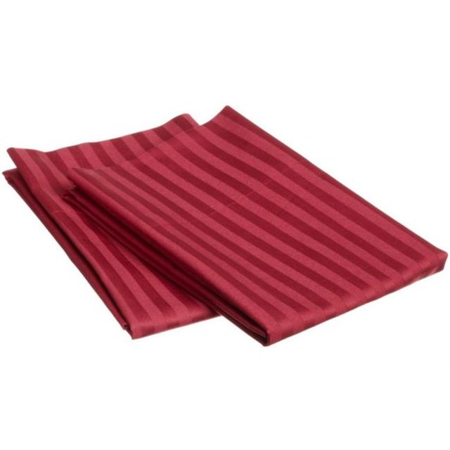 Egyptian Cotton 650 Thread Count Stripe Pillowcase Set Standard-Burgundy