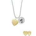 thumbnail image 2 of Delight Jewelry Goldtone Heart Locket - Silvertone Script Initial Disc - F - Charm Necklace, 20"+3", 2 of 4
