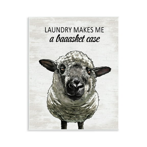 Stupell Industries Laundry Makes Me Basket Case Quotes and Sayings Painting Unframed Art Print Wall Art, 11 x 14