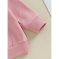 thumbnail image 6 of Bagilaanoe 2PCS Baby Girl Pants Set Toddler Letter Print Long Sleeve Sweatshirt Pullover Tops + Drawstring Sweatpants 6M 12M 18M 24M 3T 4T Kids Casual Sweatsuits, 6 of 9