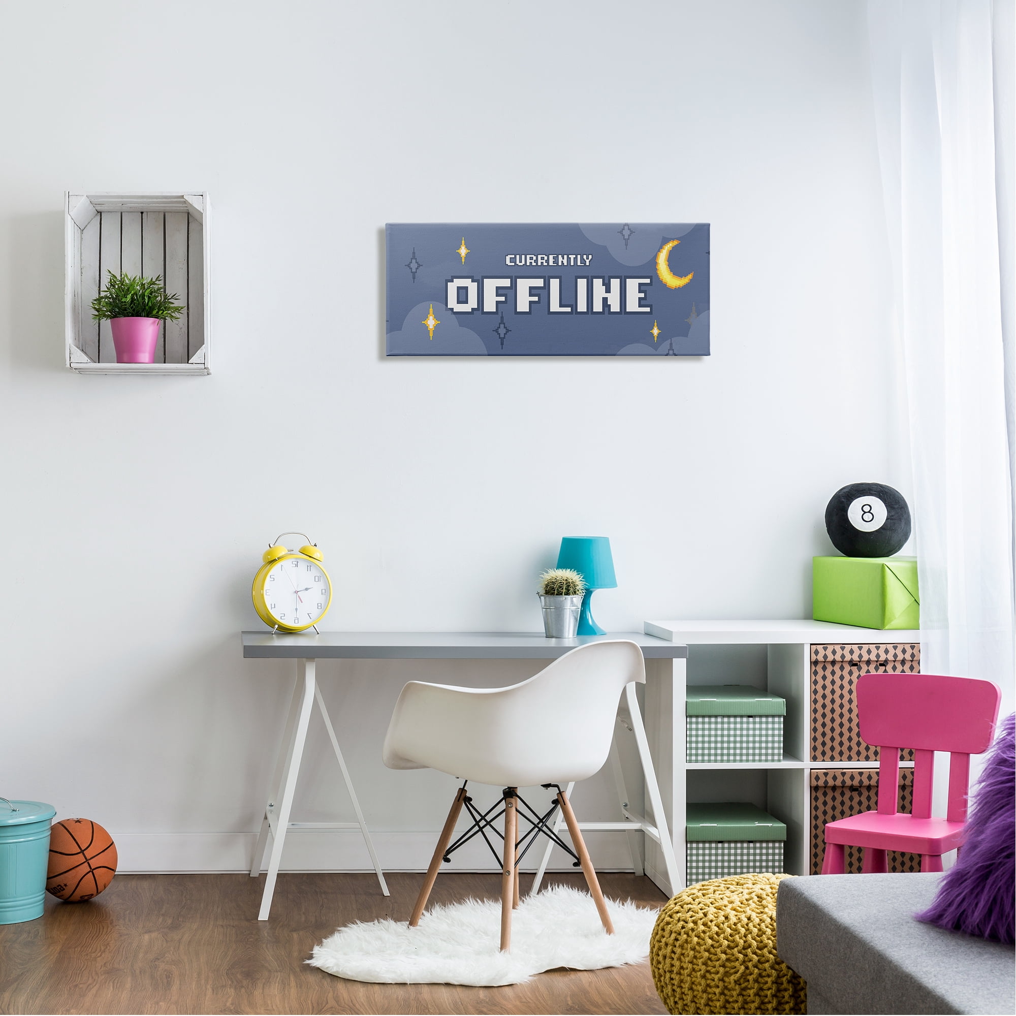Stupell Industries Currently Offline Gamer Nature Painting Gallery Wrapped Canvas Print Wall Art, 30 x 13