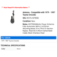 thumbnail image 2 of Antenna - Compatible with 1979 - 1987 Toyota Cressida 1980 1981 1982 1983 1984 1985 1986, 2 of 2