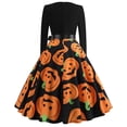 thumbnail image 7 of Edvintorg Halloween Dress for Women 2025 Long Sleeve Halloween Costumes Fashion Casual Receiving Waist Large Skirt Dresses Round-Neck Cocktail Dress, 7 of 7
