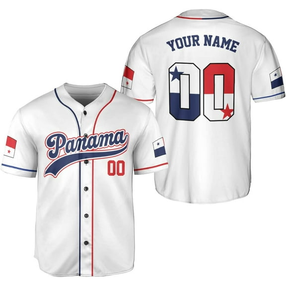Personalized Panama Baseball Jersey Camisa Shirt, Panamanian Flag Jersey, Panamanian Pride Jersey for Men and Women (L)