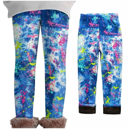 

GERsome Girl Winter Thick Warm Pant Printing Fleece Lined Legging Tight