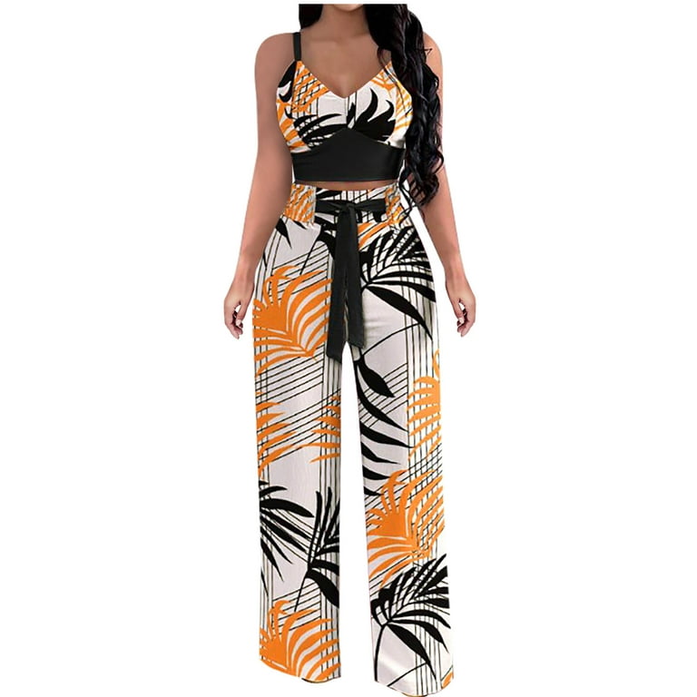  2 Piece Outfits For Women Pants Sets Fashion Floral Long Sleeve  Pullover Tops And Wide Leg Pants Tracksuit Sets clearance deals of the day  clearance deals under 5 dollars : Sports