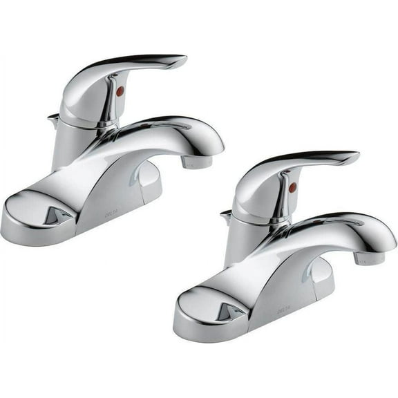 Delta Foundations Single Handle Centerset Bathroom Faucet, Chrome B510LF, 2 Pack