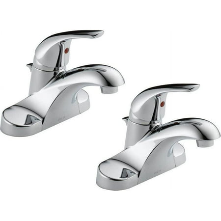 Delta Foundations Single Handle Centerset Bathroom Faucet  Chrome B510LF  2 Pack