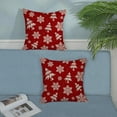 thumbnail image 4 of Christmas Pillow Covers 16x16 Inch 2 Pcs Red Cream Christmas Tree Decor Throw Pillows Winter Snowflakes Xmas Holiday Farmhouse Decorations Pillowcase Linen Cushion Cover for Couch Sofa Bed, 4 of 5