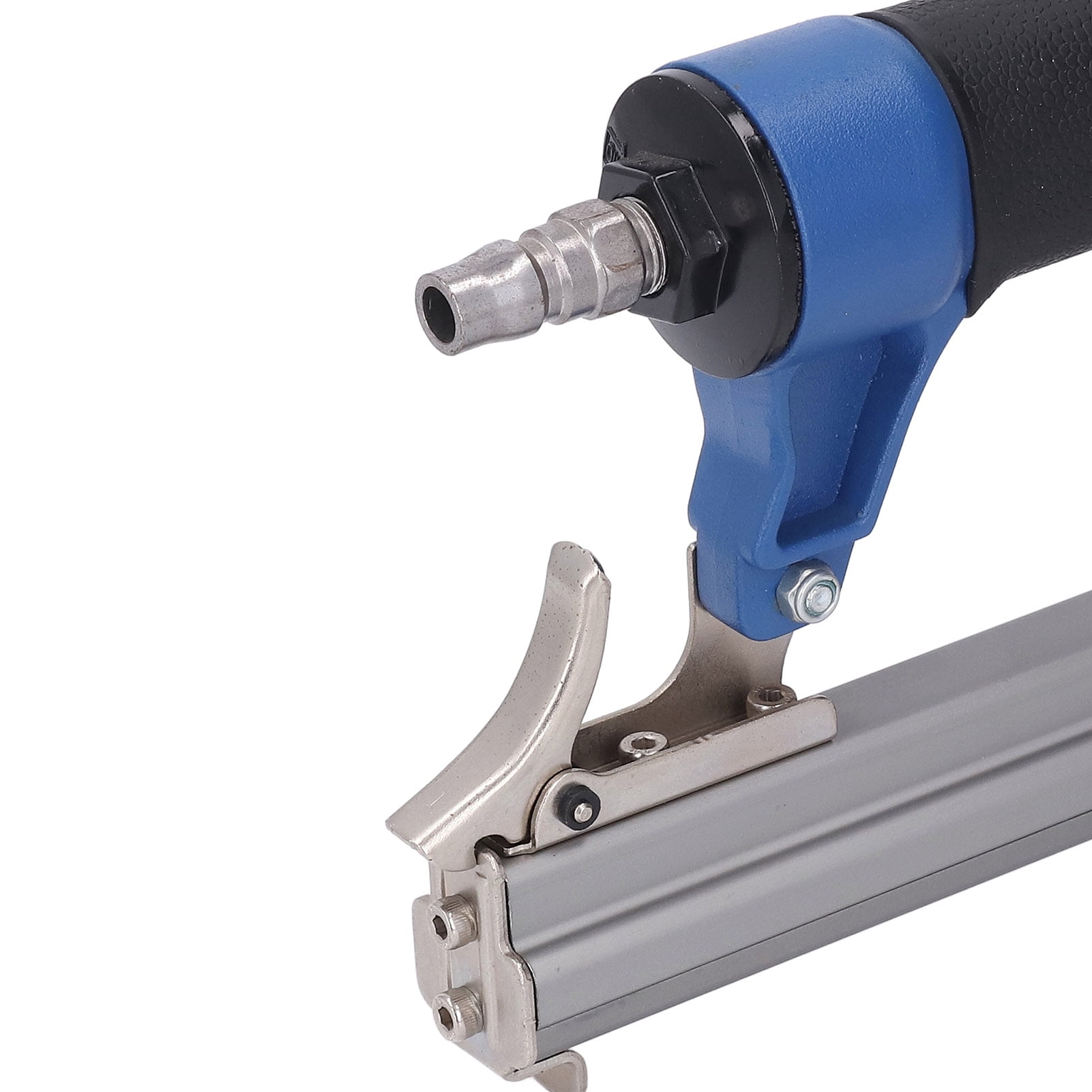 BIMZUC Pneumatic Brad Nailer A1022J Ergonomic 10-22mm Air Nail Gun 100pcs Capacity for Woodworking Upholstery DIY 9.45 inches / 24 cm