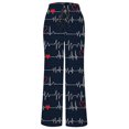 thumbnail image 4 of SBYOJLPB Length Pants Clearance Women'S Comfy Casual Pajama Floral Print Elastic Waist Lounge Wide Leg Pants Rollbacks, 4 of 4