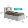 thumbnail image 7 of Glory Furniture Louis Phillipe Twin Storage Bed in White, 7 of 7