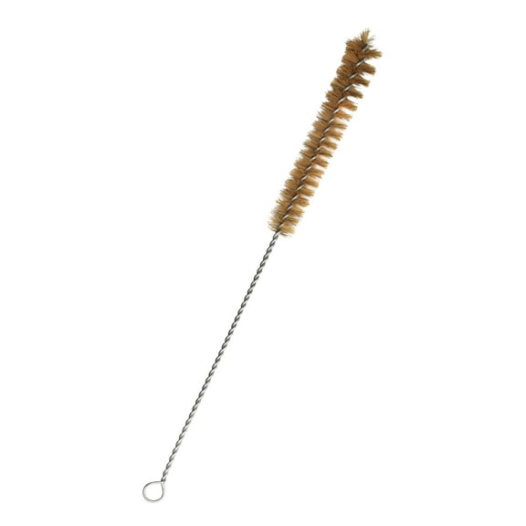 Semi Micro Bristle Cleaning Brush, 7.5" - Twisted Stainless Steel Wire Handle - Ideal for 0.25" - 0.4" Diameter Tubes, Bottles, Cylinders, Flasks, Straws - Eisco Labs