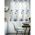 thumbnail image 5 of Coastal Starfish Sheer Curtains 72 Inch Length 2 Panels Set, Semi Transparent Voile Rod Pocket Curtains for Living Dining Room Bedroom Drapes Nautical Coral Ship Anchor Rudder, 5 of 6