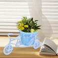 thumbnail image 4 of Artificial Flower Basket Bike Shaped Flower Stand Desktop Storage Basket Blue, 4 of 8