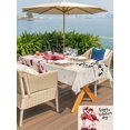 thumbnail image 4 of Outdoor Tablecloth with Umbrella Hole and Zipper, Valentine's Day Rectangle Table Cloth 60x84 Inch Waterproof Tablecloth, Red Flamingos Roses Love Romance Beige Picnic Table Cover for Patio Camping, 4 of 7