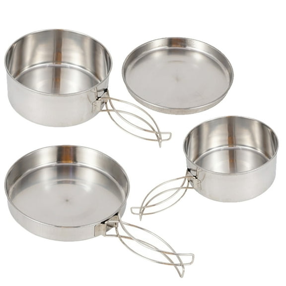 unbranded  Stoves for Camping Cookware Portable Cooking Pot Pan Silver
