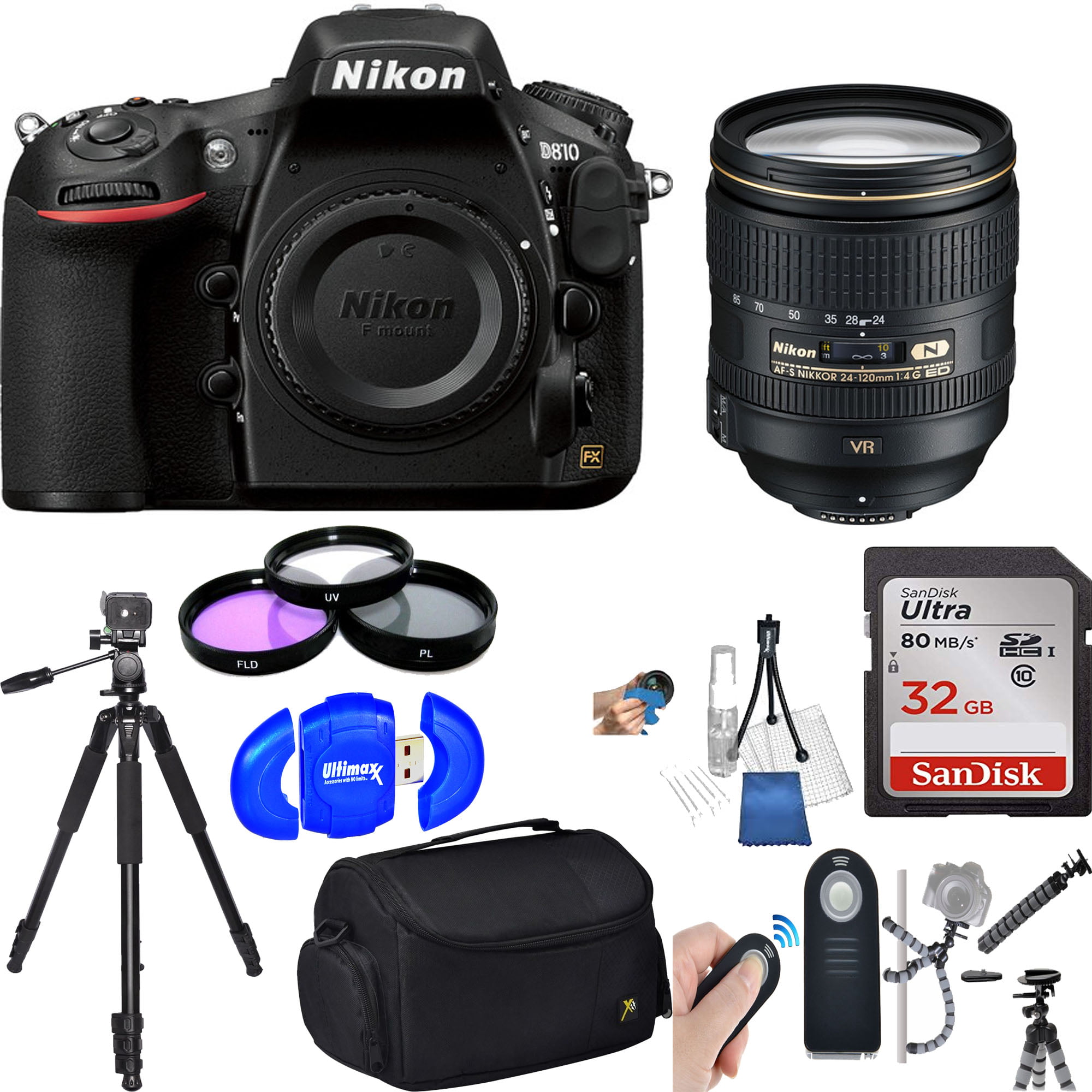Nikon D810 DSLR with 24-120mm VR Lens with Additional Accessories