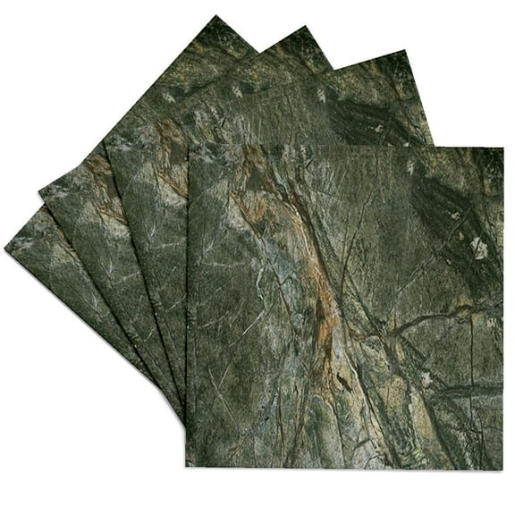3dRose, Rainforest green marble print, Set of 4 Ceramic Tile Coasters