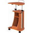 thumbnail image 6 of BOBOKY  Sit-to-Stand Rolling Adjustable Height Laptop Cart with Storage, Engineered Wood, Rectangular, 22" D x 16" W x 46" H,Woodgrain, 6 of 9