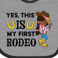 thumbnail image 4 of Inktastic Yes, This is My First Rodeo- Cowgirl in Hat and Boots Girls Baby Bib, 4 of 4