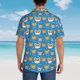 thumbnail image 4 of Fotbe Corgi Dog Face Camisa Hawaiana para Hombre Unisex – Camisa Casual de Verano con Botones de Manga Corta de Algodón y Lino,Medium, 4 of 7