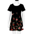 thumbnail image 5 of Pntutb Women's Plain Short Sleeve Loose Dress Floral Sunflower Print Dress, 5 of 6