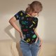 thumbnail image 3 of Balery Gamepads Body de cuello redondo de manga corta para mujer Tops de manga corta Tops básicos-Large, 3 of 7
