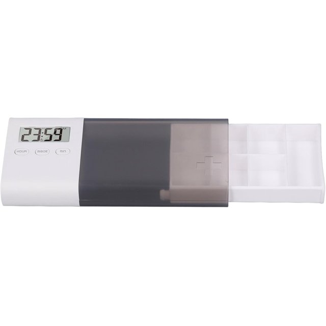 Smart Reminder Box with 5 Alarms, Electronic Medication Organizer for Travel, Vibration Beep Alert, USB Rechargeable