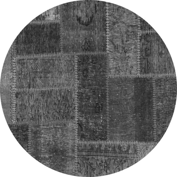 Ahgly Company Indoor Round Patchwork Gray Transitional Area Rugs, 5' Round