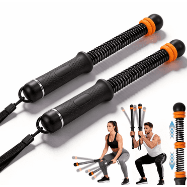 Ropeless Battle Ropes for Home Gym (2 Pack), Cordless Battle Rope Sticks with Adjustable Weight, Portable  Workout Equipment for Full Body Strength & Low Impact Cardio Training