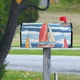 thumbnail image 4 of Yayeee Mailbox Cover Magnetic Large Size Post Box Cover Wrap Decor, Red Sailboats, 4 of 9