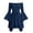 Navy, variant on Women's Off Shoulder Long Bell Sleeve Mini Dress Crisscross Lace Up Corset Waist Irregular Hanky Hem Loose Fit Renaissance Style Casual Dress