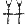 thumbnail image 3 of HZMAN Softball Bat Cross Pendant, I CAN DO ALL THINGS STRENGTH Bible Verse Stainless Steel Necklace, 3 of 7