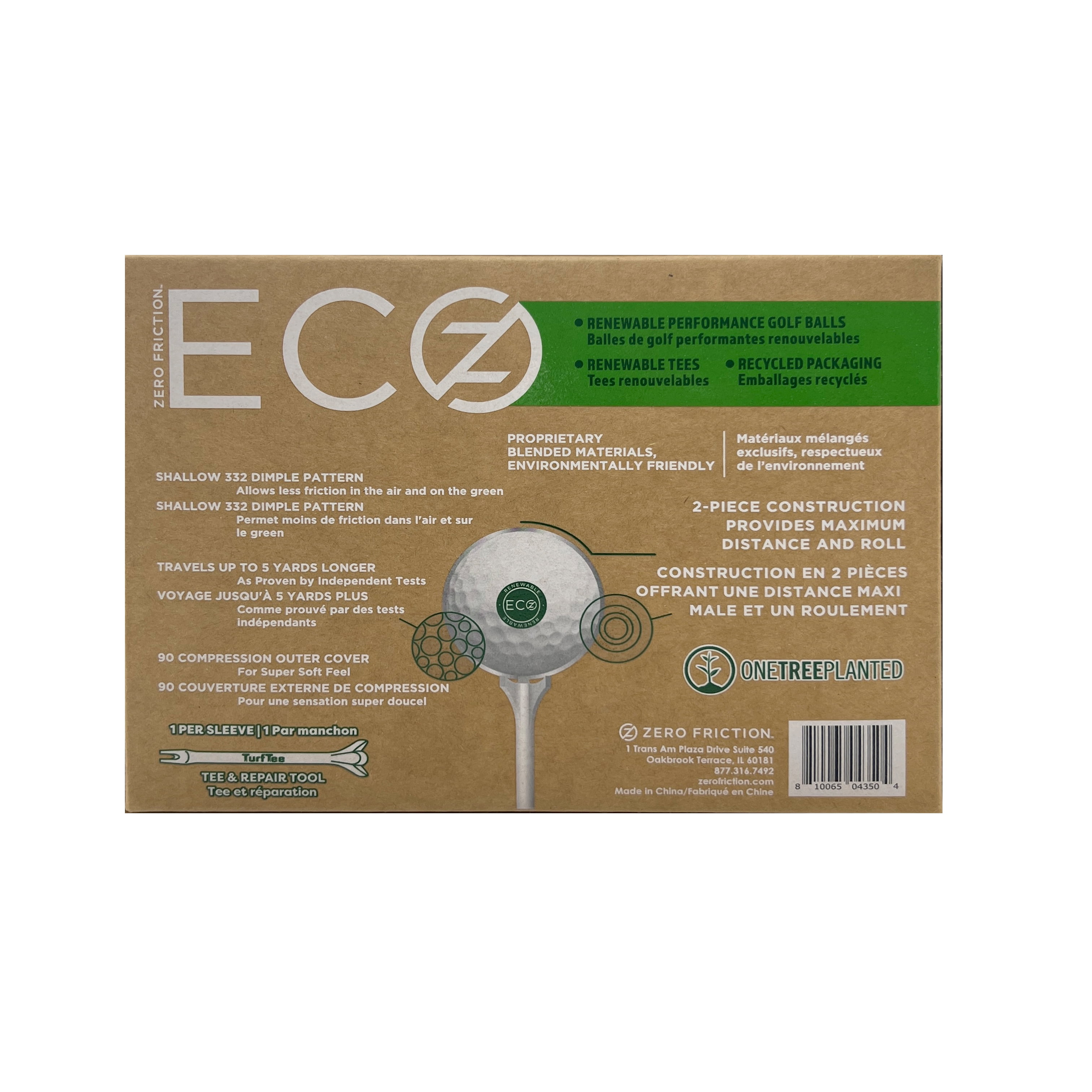 (2 pack) Zero Friction ECO Z Golf Balls, White Dimple, 12 Count