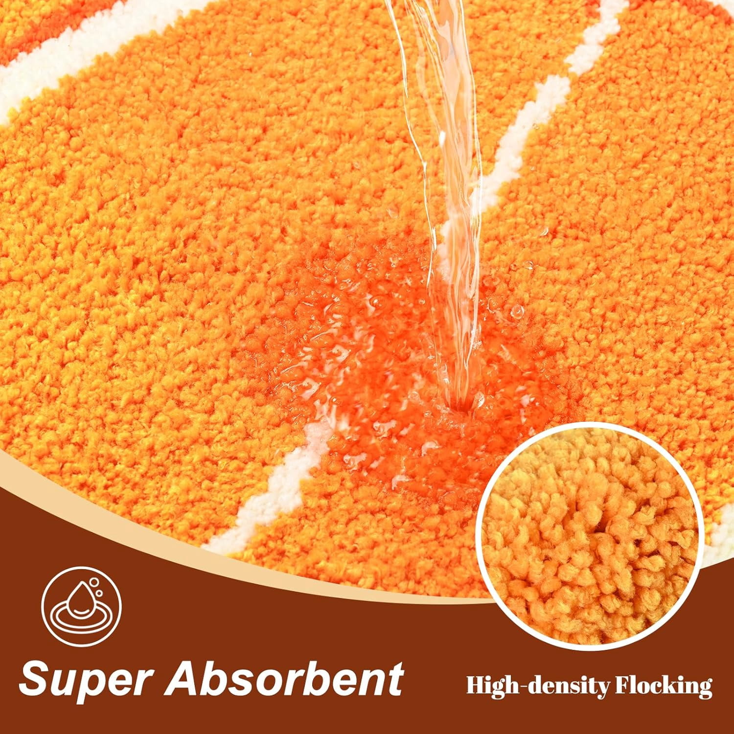 Ikfashoni Fall Bathroom Rug,Orange Pumpkin Bath Mat,Extra Soft Fluffy Absorbent Non-slip Bath Rug,26"x30"