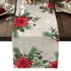 thumbnail image 1 of Camino de mesa con ramas de agujas de pino de invierno, bufanda de mesa, decoración de plantas para el hogar y la cocina, decoraciones rústicas de arpillera para cenas y fiestas de granja, 1 of 5