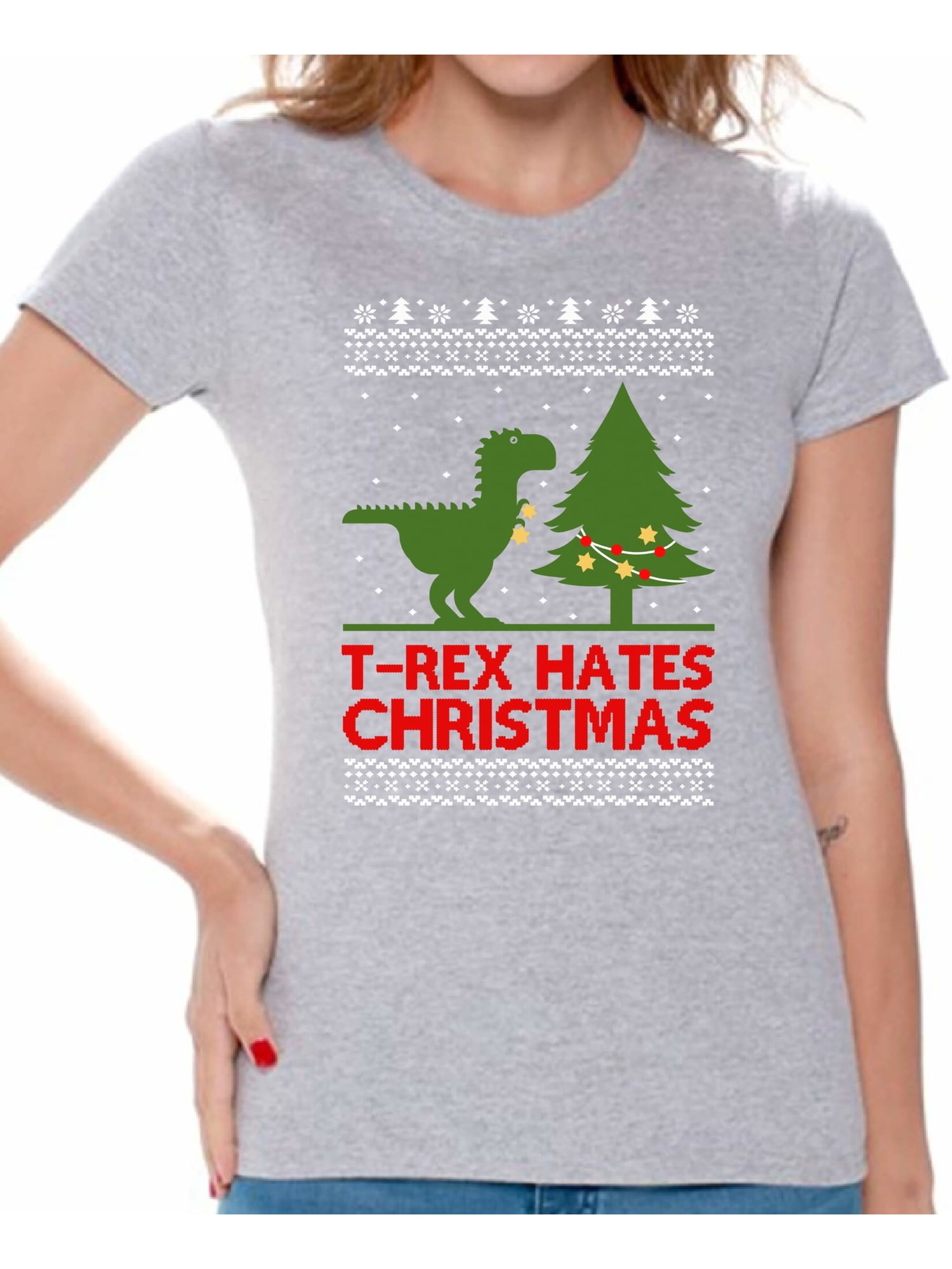 t rex hates christmas shirt