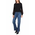 thumbnail image 2 of Vince Camuto Apparel Women's Boat Neck Lace Sleeve Top Black , Xxs Reg US, 2 of 4