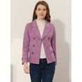 thumbnail image 3 of INSPIRE CHIC Caban à Revers Cranté à Double Boutonnage pour Femme Gris Violet m, 3 of 6