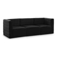 thumbnail image 1 of Meridian Furniture Quincy Black Velvet Modular Sofa, 1 of 27