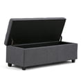 thumbnail image 2 of Atlin Designs 48"W Linen Upholstered Storage Bench in Slate Gray, 2 of 9